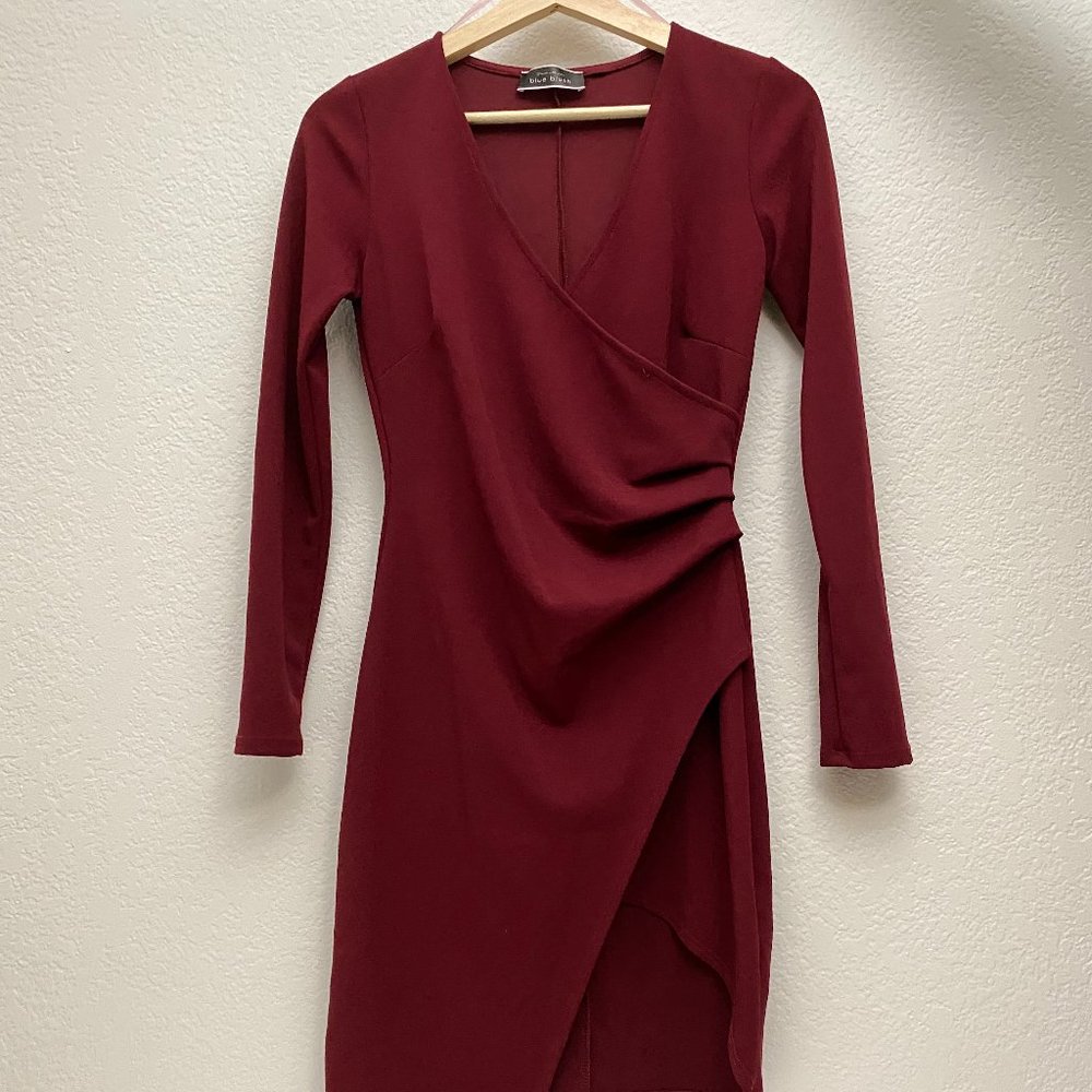 Sexy Burgundy Wrap-Dress